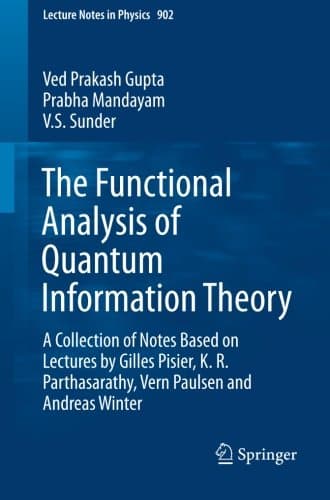 The functional analysis of quantum information theory : a collection of notes based on lectures by Gilles Pisier, K. R. Parthasarathy, Vern Paulsen an