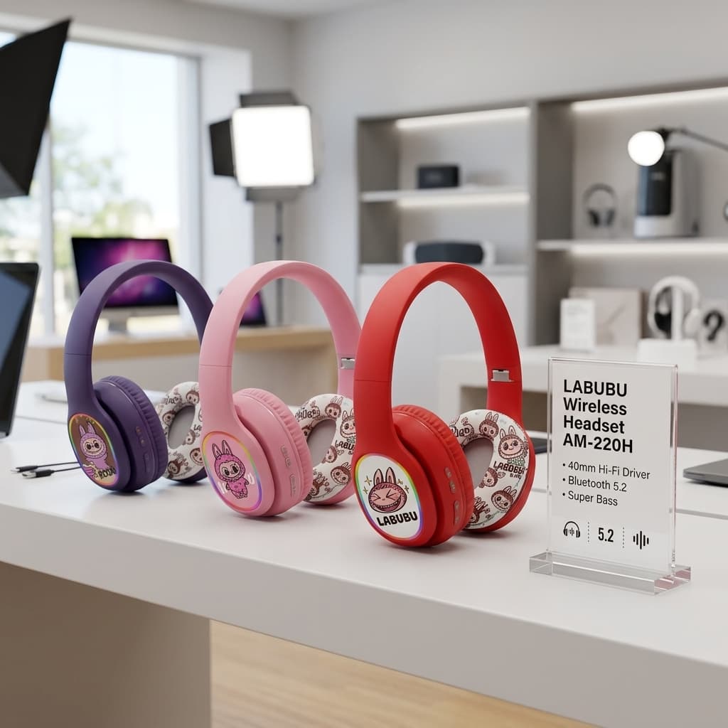 هدفون سیمی Labubu مدل AM-220H — تصویر ۸