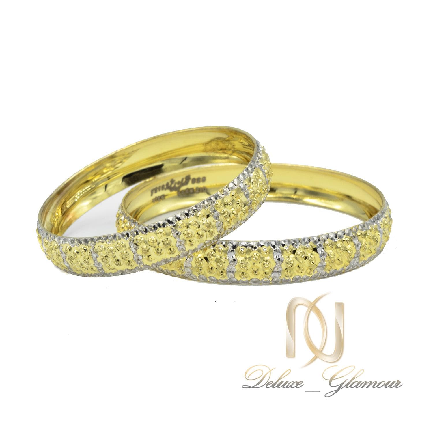 النگو نقره بچگانه طرح طلای تراش دو رنگ al-n119