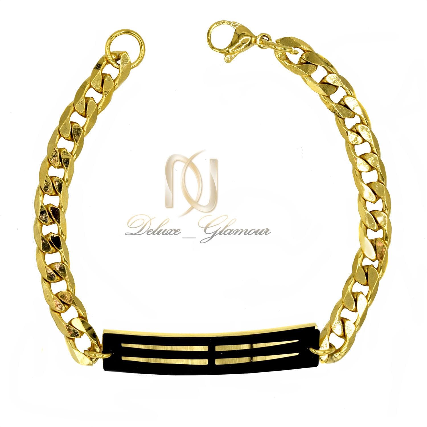 دستبند مردانه استیل طلایی طرح کارتیه ds-n425