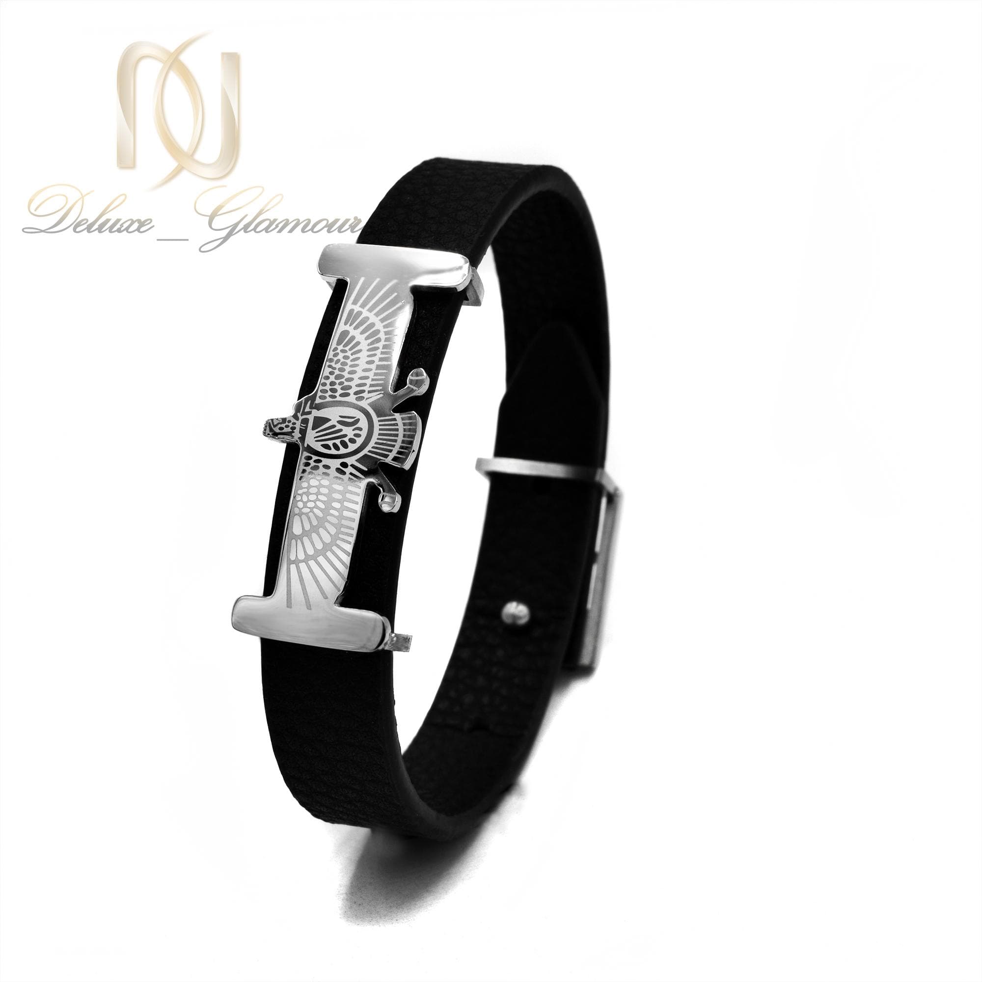دستبند مردانه چرم طرح فروهر ds-n387 — تصویر ۳