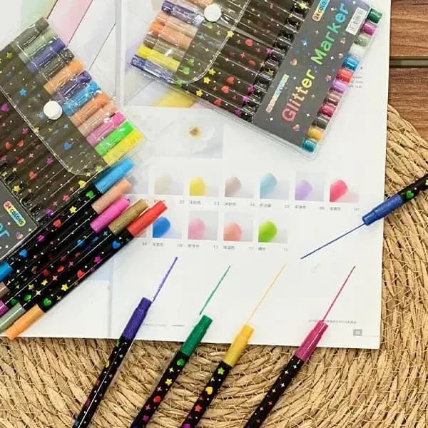 ماژیک 12 عددی اکلیلی براش دوسر 24 رنگ — تصویر ۵