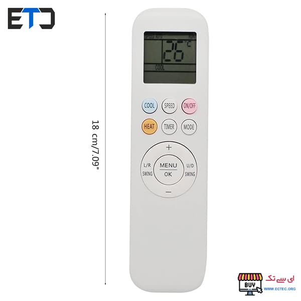 ریموت کنترل کولر YKR-T/011E ایوولی evvoli — تصویر ۸