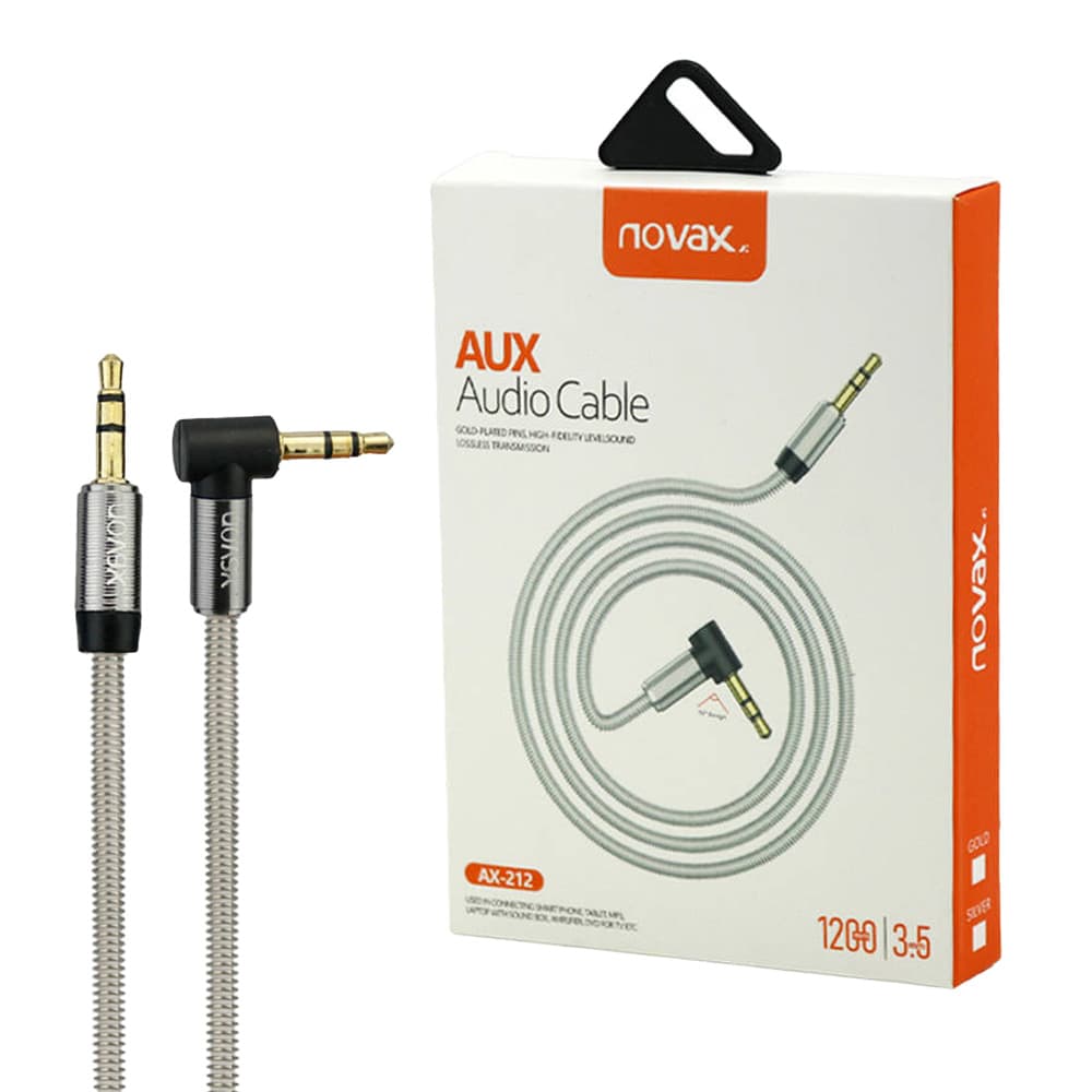 کابل Aux برند Novax مدل Ax-212 فلزی سرکج کیفیت عالی