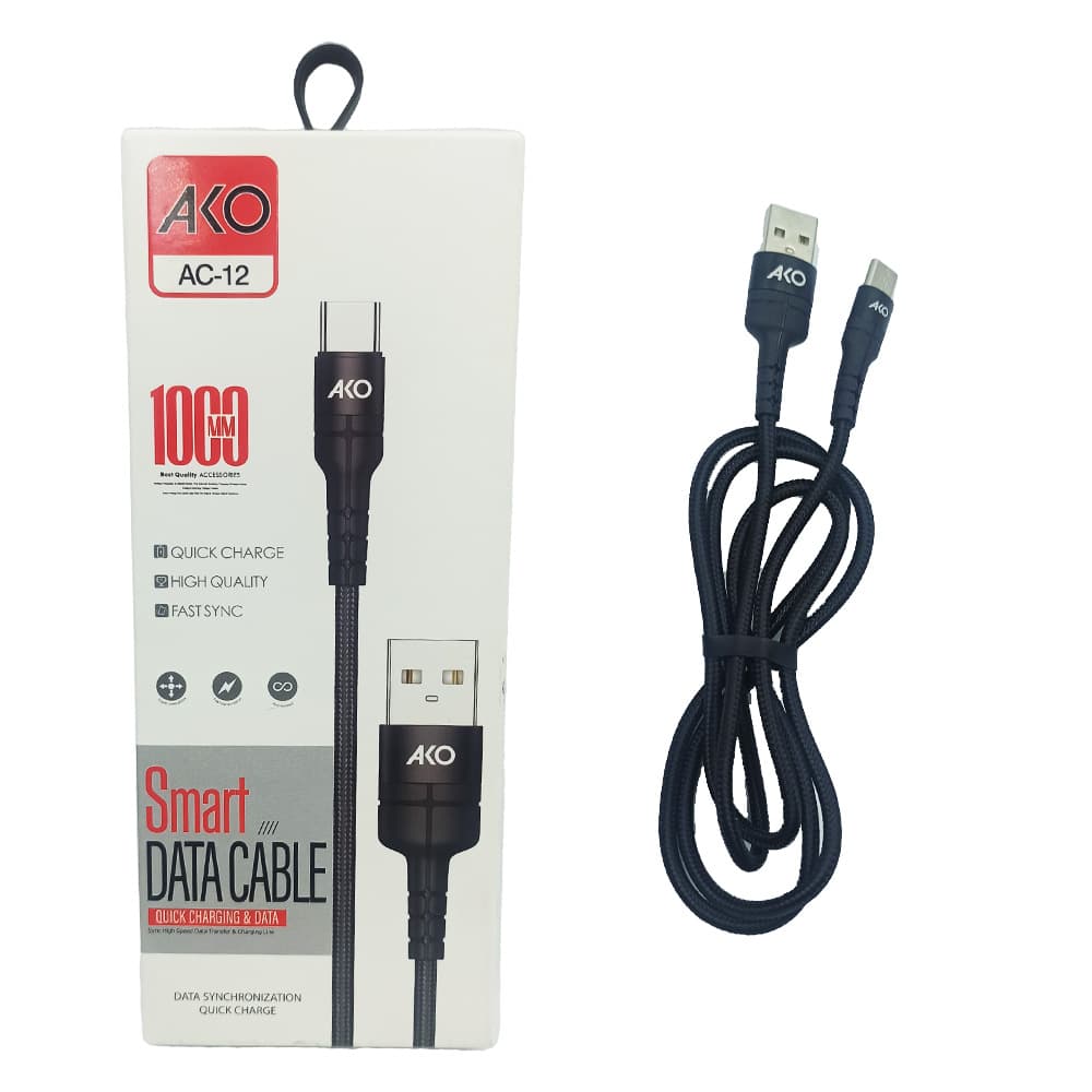 کابل تایپ سی Ako مدل Ac-8 فست شارژ 2A اصل چین — تصویر ۲