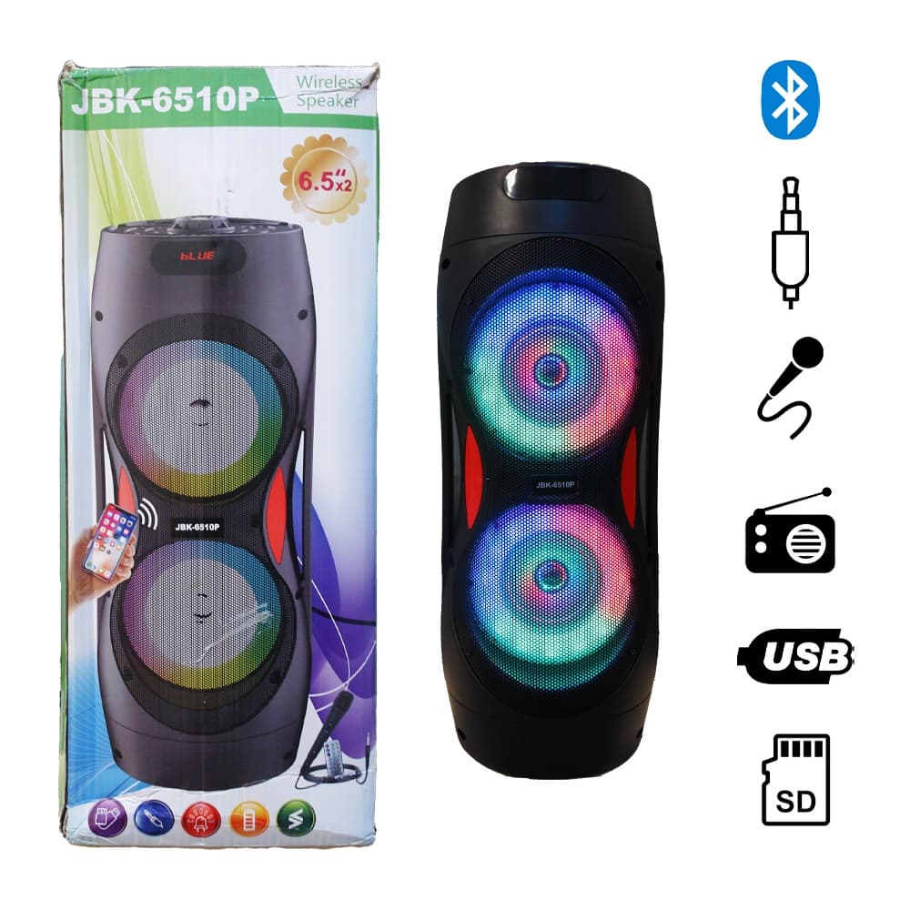 اسپیکر بلوتوث استوانه ای Jbk-6510P میکروفون دار 13 اینچ