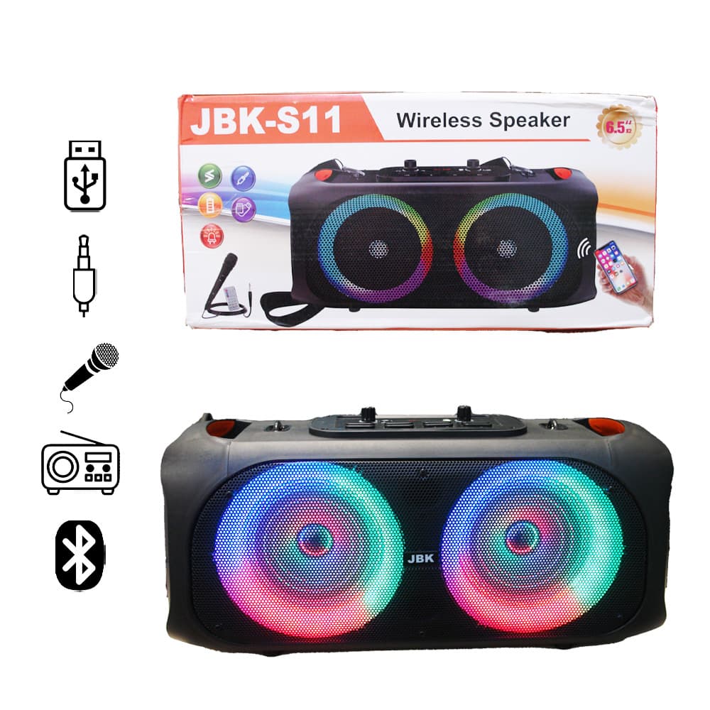 اسپیکر بلوتوثی بند دار مدل Jbk-S11 میکروفون دار 13 اینچ