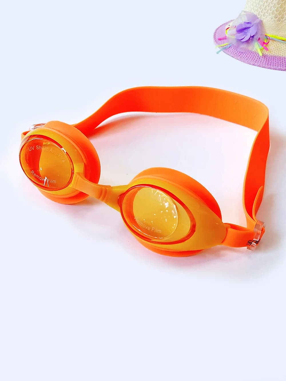 عینک شنا دخترانه بچگانه نارنجی اسپیدو ( Speedo ) با ۳ پل بینی برای استخر