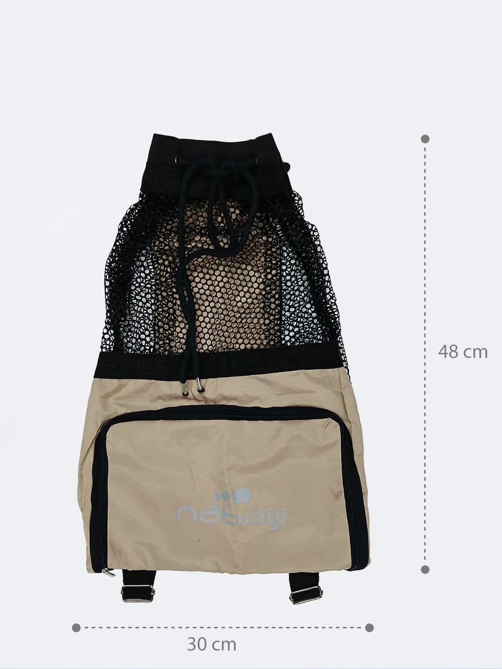 مش بگ ( mesh bag ) برای وسایل استخر شنا ، ساحل و دریا به رنگ کرمی نابایجی ( Nabaiji ) — تصویر ۳