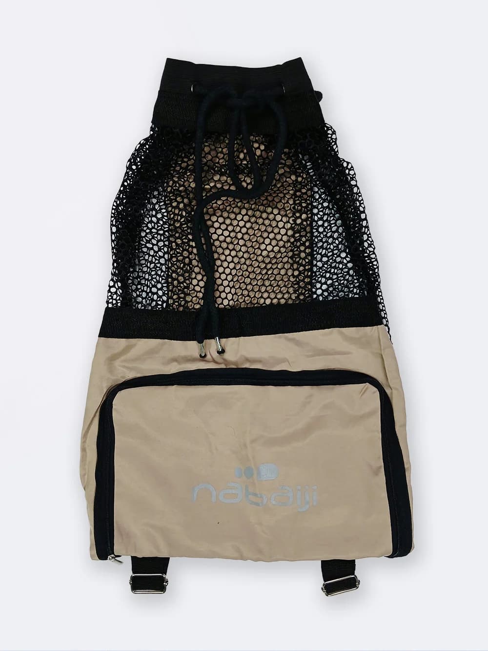 مش بگ ( mesh bag ) برای وسایل استخر شنا ، ساحل و دریا به رنگ کرمی نابایجی ( Nabaiji )