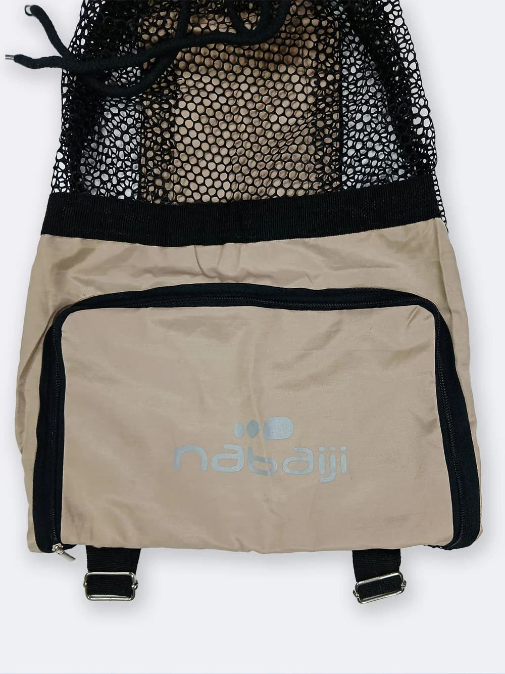 مش بگ ( mesh bag ) برای وسایل استخر شنا ، ساحل و دریا به رنگ کرمی نابایجی ( Nabaiji ) — تصویر ۶