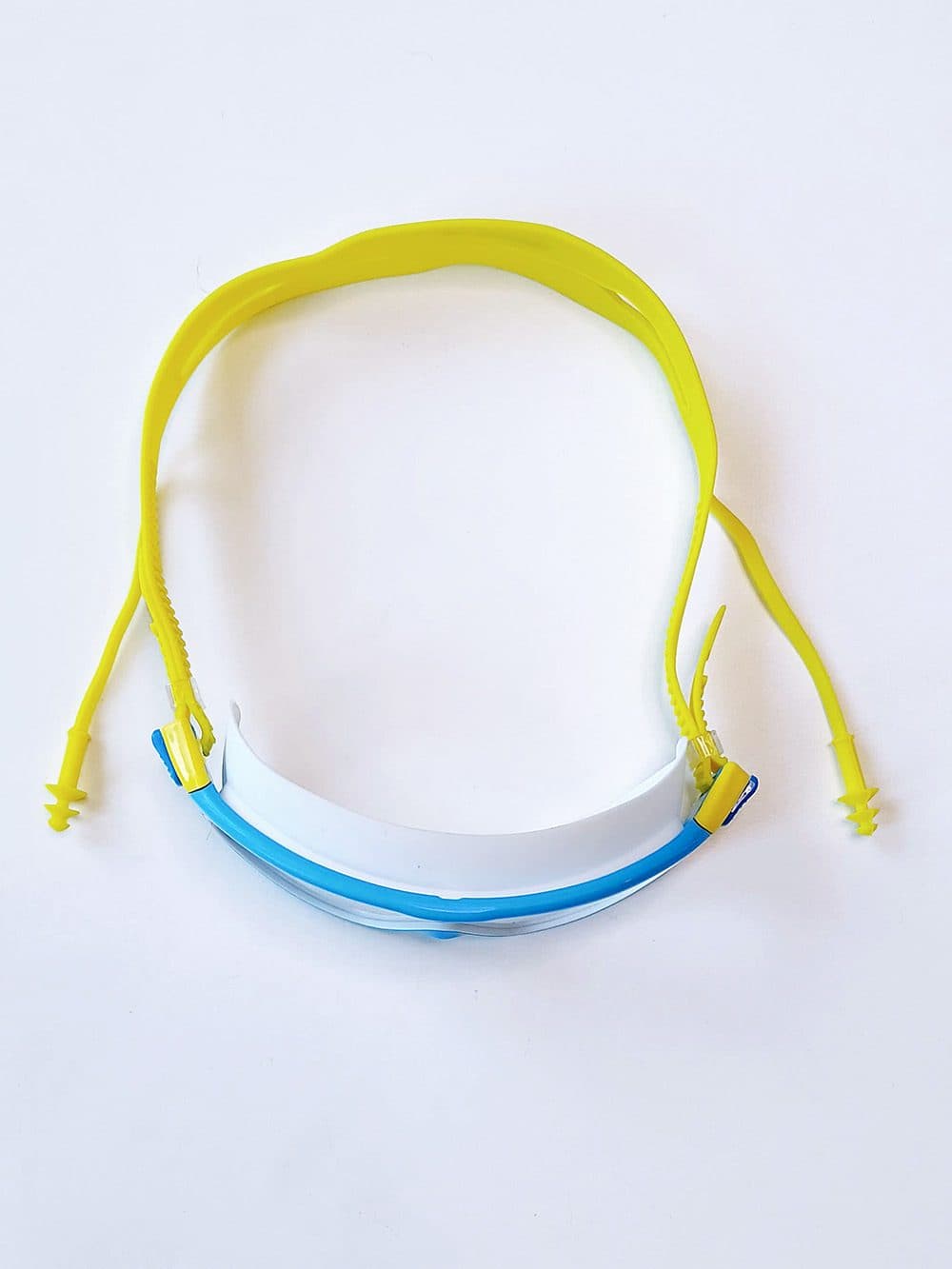 عینک استخر فریم بزرگ کودکان دخترانه و پسرانه گوشگیر دار اسپیدو ( Speedo ) زرد و آبی — تصویر ۳