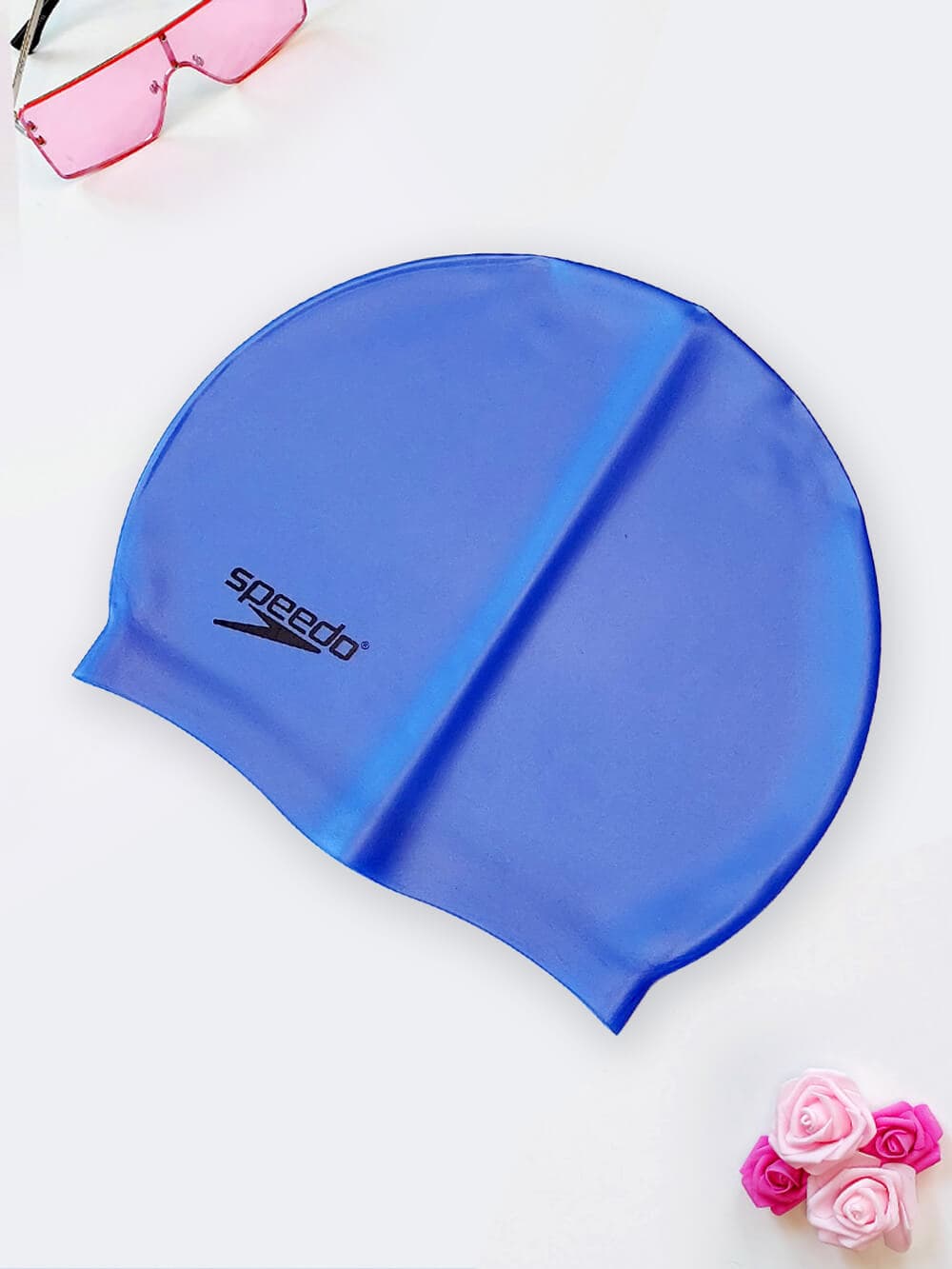 کلاه شنا زنانه و مردانه آبی رنگ برند اسپیدو ( Speedo ) سیلیکونی ضد آب و ضد کلر