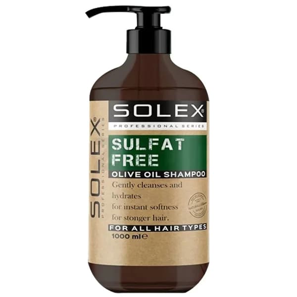 شامپو بدون سولفات سولکس solex حاوی روغن زیتون مناسب انواع مو ۱۰۰۰ میل