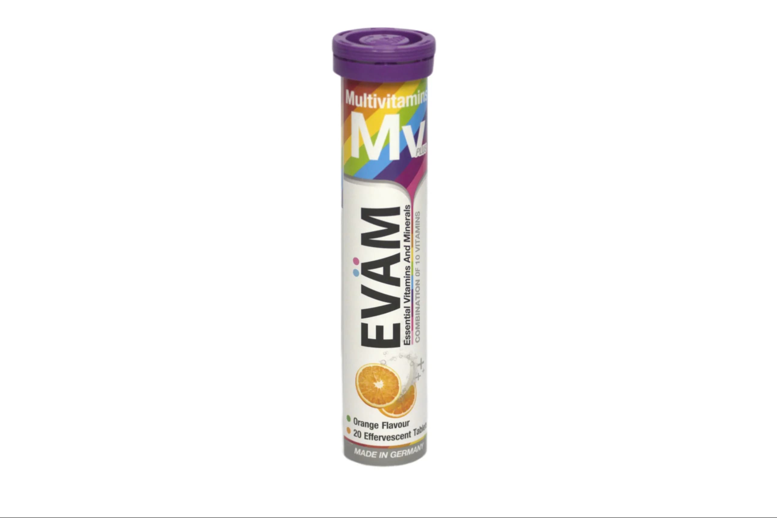قرص جوشان EVAM مولتی ویتامین با طعم پرتقال
