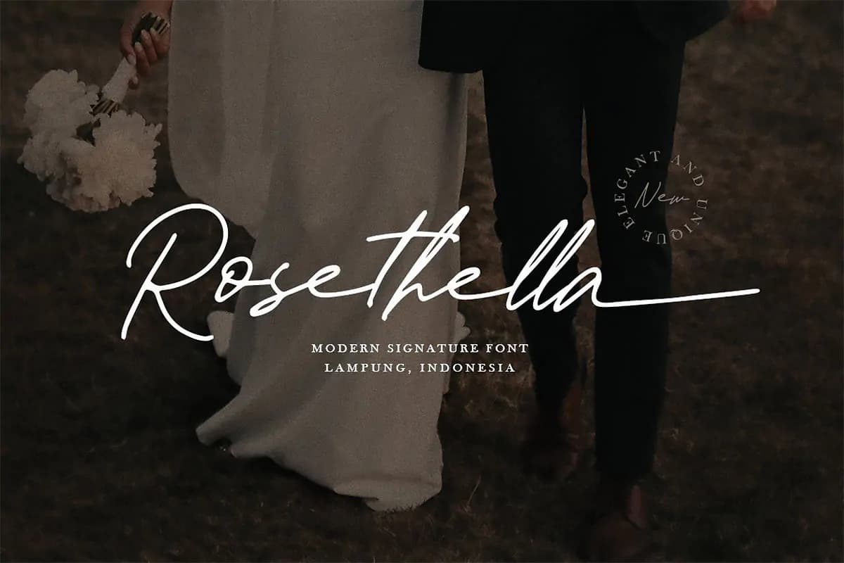 فونت سرهم نویسی امضایی مدرن Rosethella