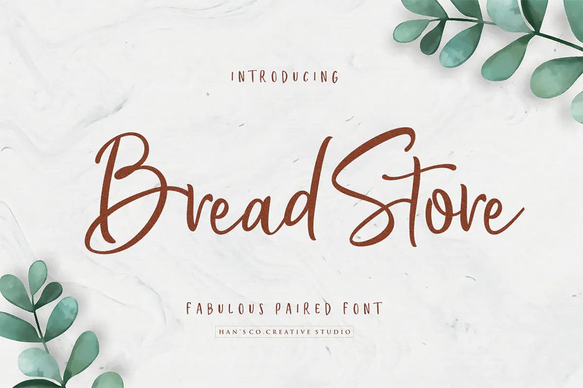 فونت یکسره نویسی جذاب و جالب Bread Store