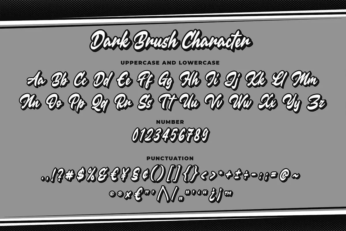 فونت تایپوگرافی تیره و دارک Dark Brush — تصویر ۷
