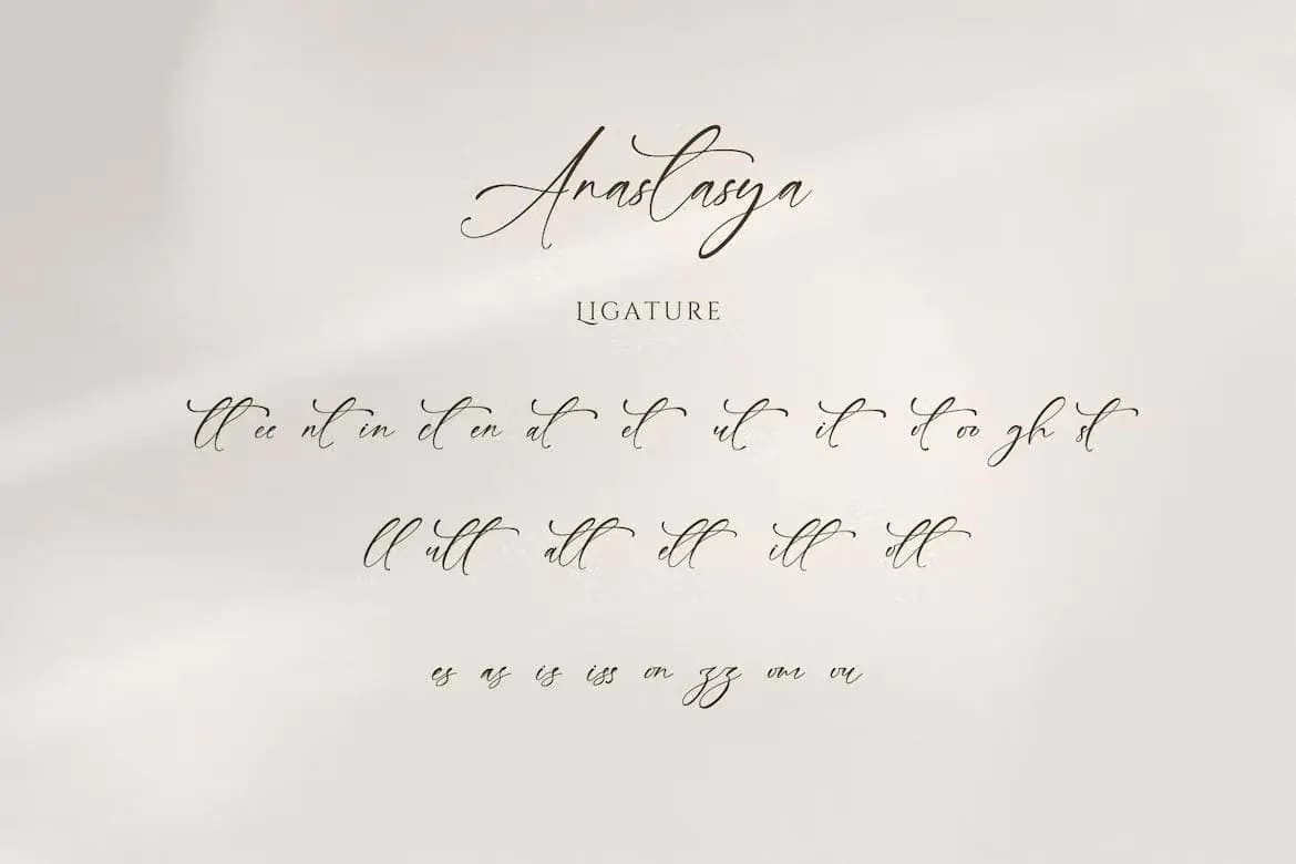 فونت دستنویس امضایی شیک و زیبا Anastasya — تصویر ۲