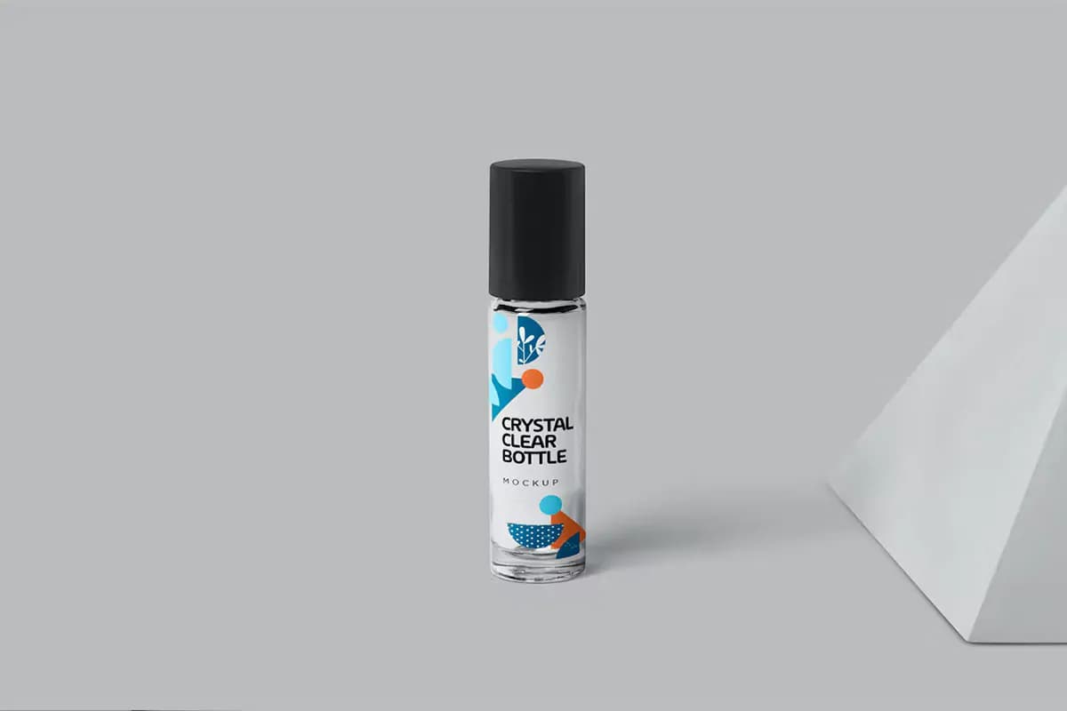 موکاپ بطری عطر رولی شیشه‌ای — تصویر ۲