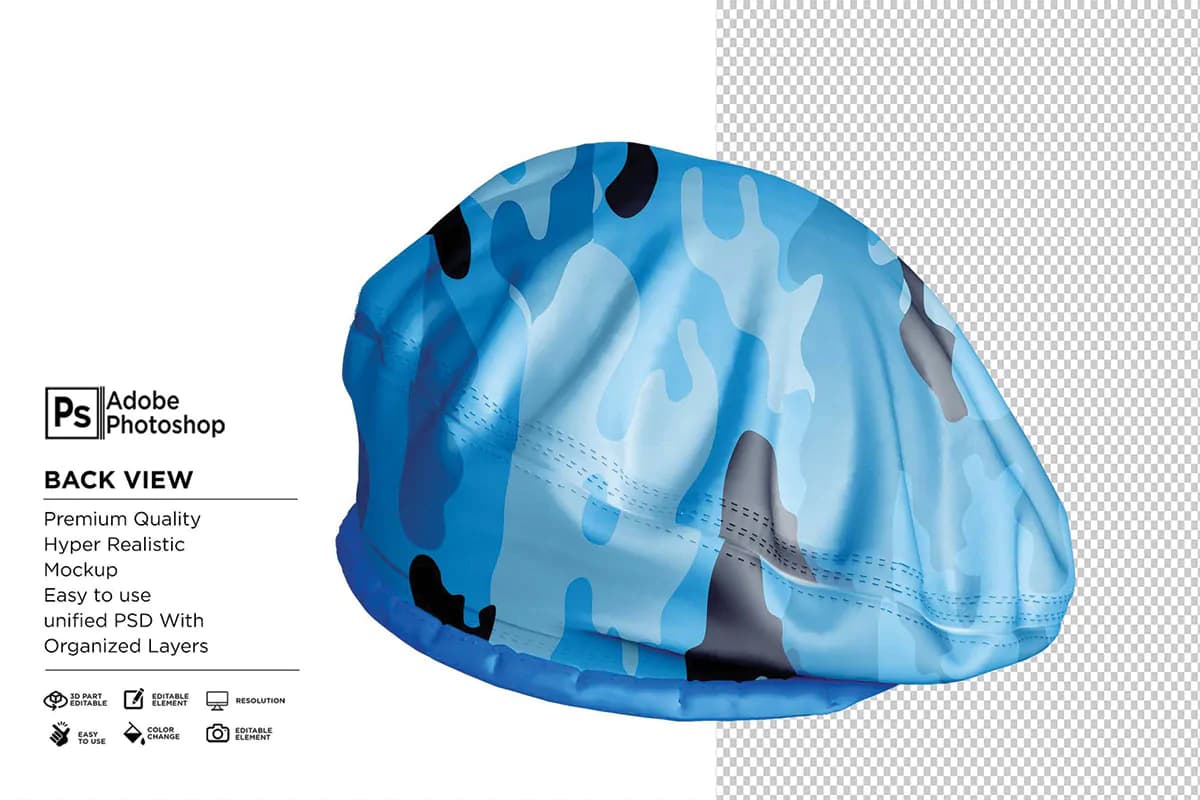 موکاپ کلاه برت Beret Hat — تصویر ۷