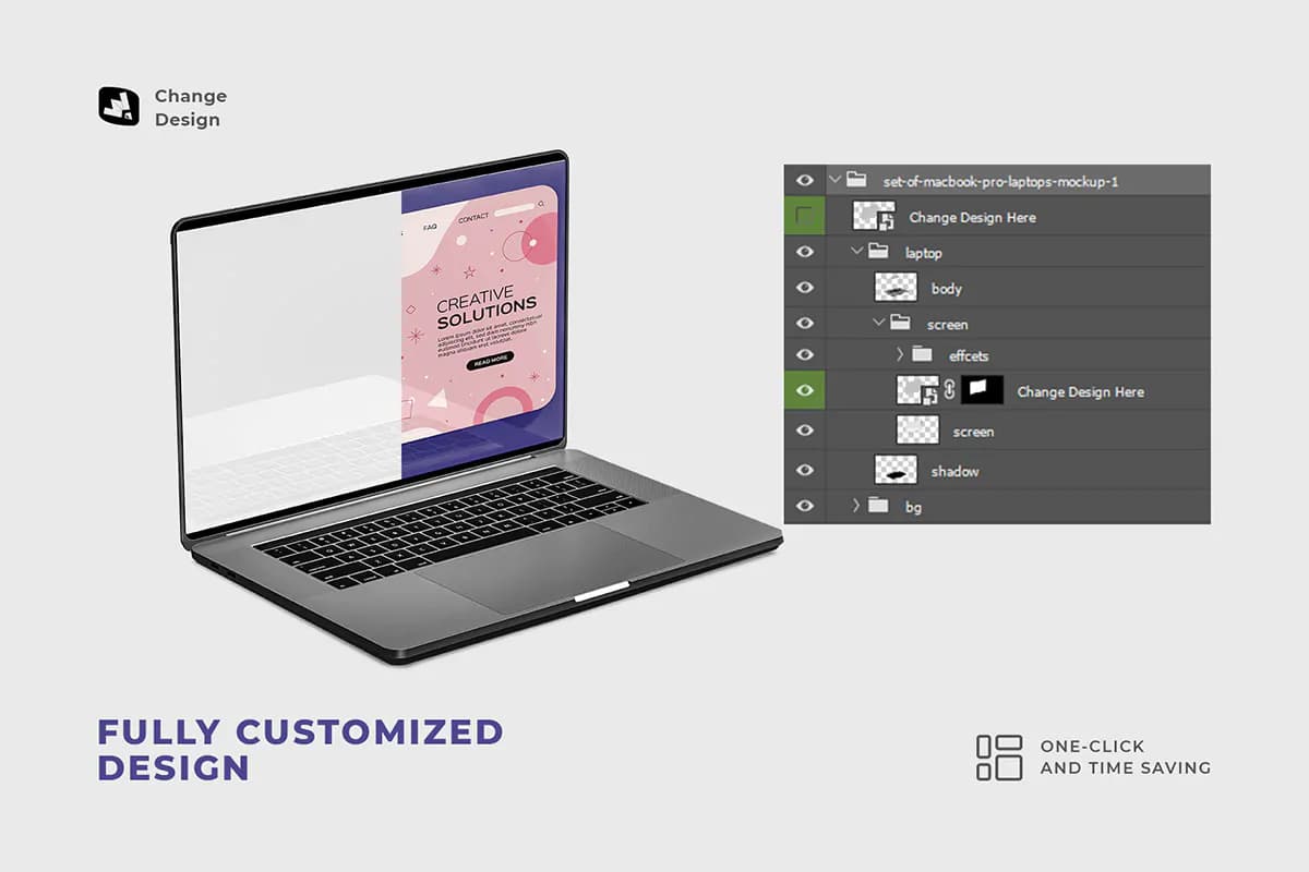 موکاپ لپ تاپ مک بوک پرو MacBook Pro Laptops — تصویر ۲