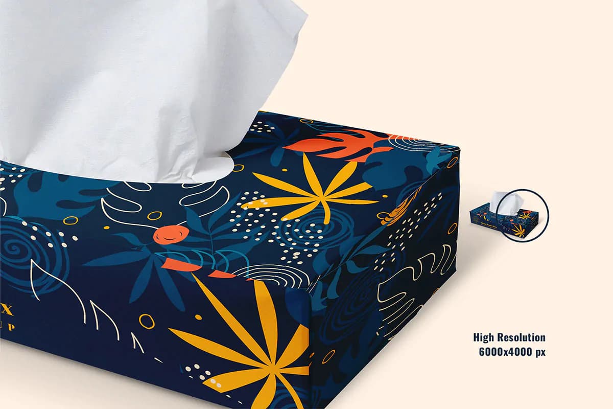 موکاپ جعبه دستمال کاغذی – 4000×6000 پیکسل — تصویر ۴
