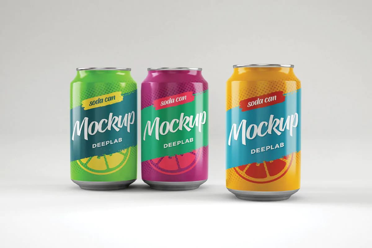 13 موکاپ قوطی آسان باز شو نوشابه و دلستر — تصویر ۴