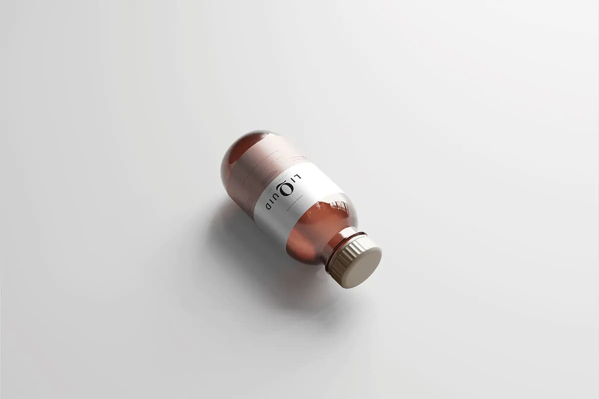 موکاپ شیشه دارو با درپوش پلاستیکی — تصویر ۸