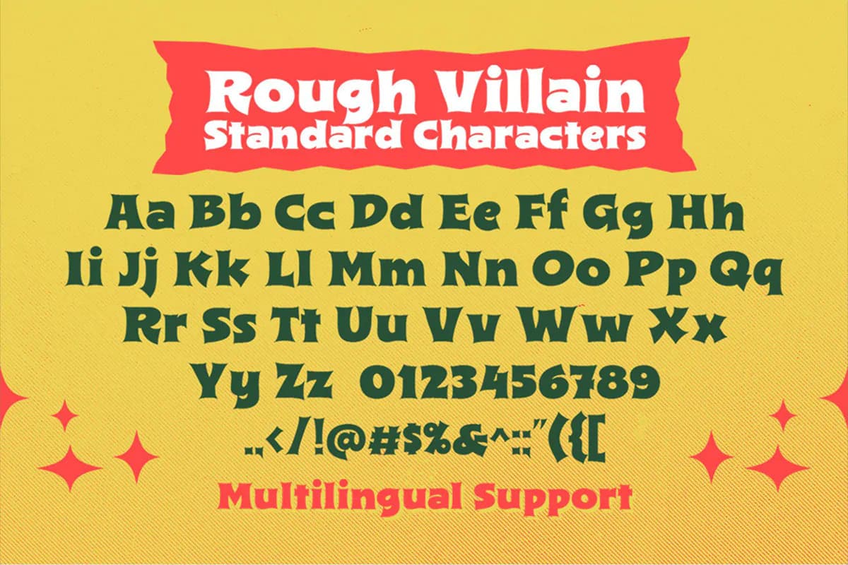 فونت کودکانه ضخیم و بولد Rough Villain — تصویر ۵