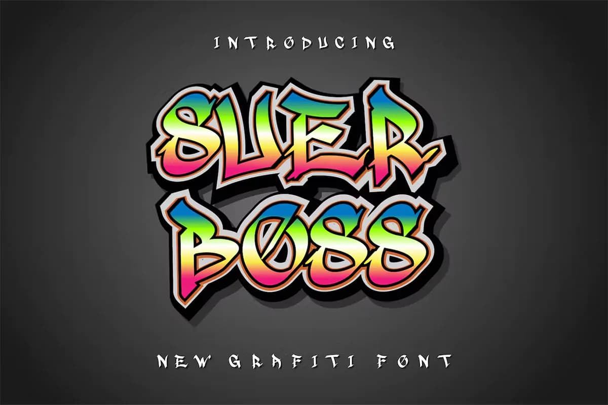 فونت گرافیتی و دیوار نگاری SuerBoss