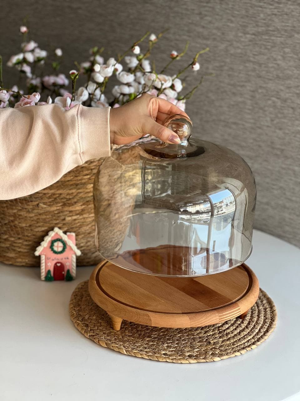 کیک خوری چوبی پایه کوتاه کد 2321 — تصویر ۲