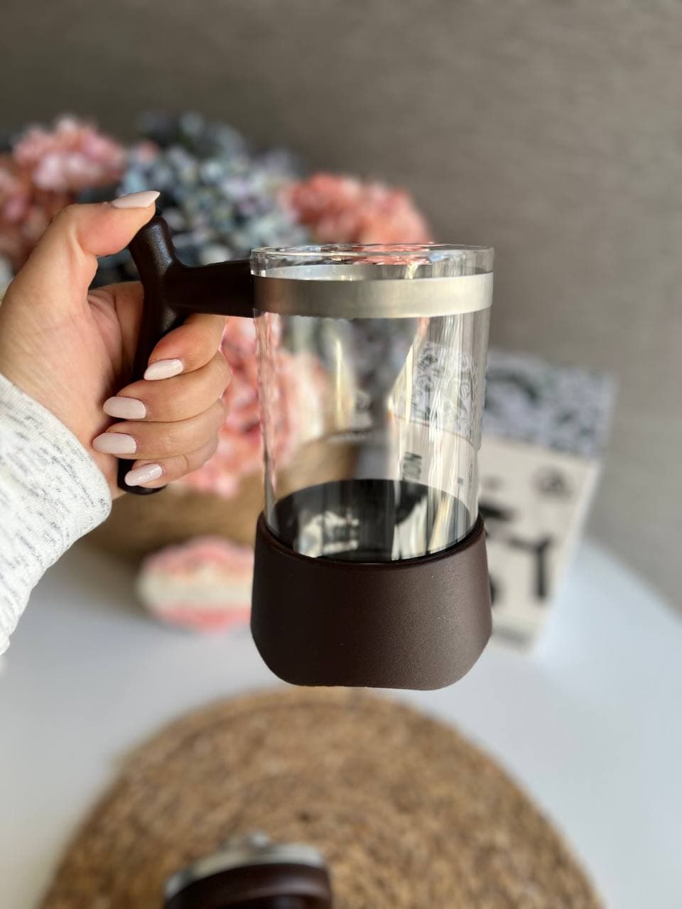 فرنچ پرس 600 میل One Coffee رنگ قهوه ای — تصویر ۵