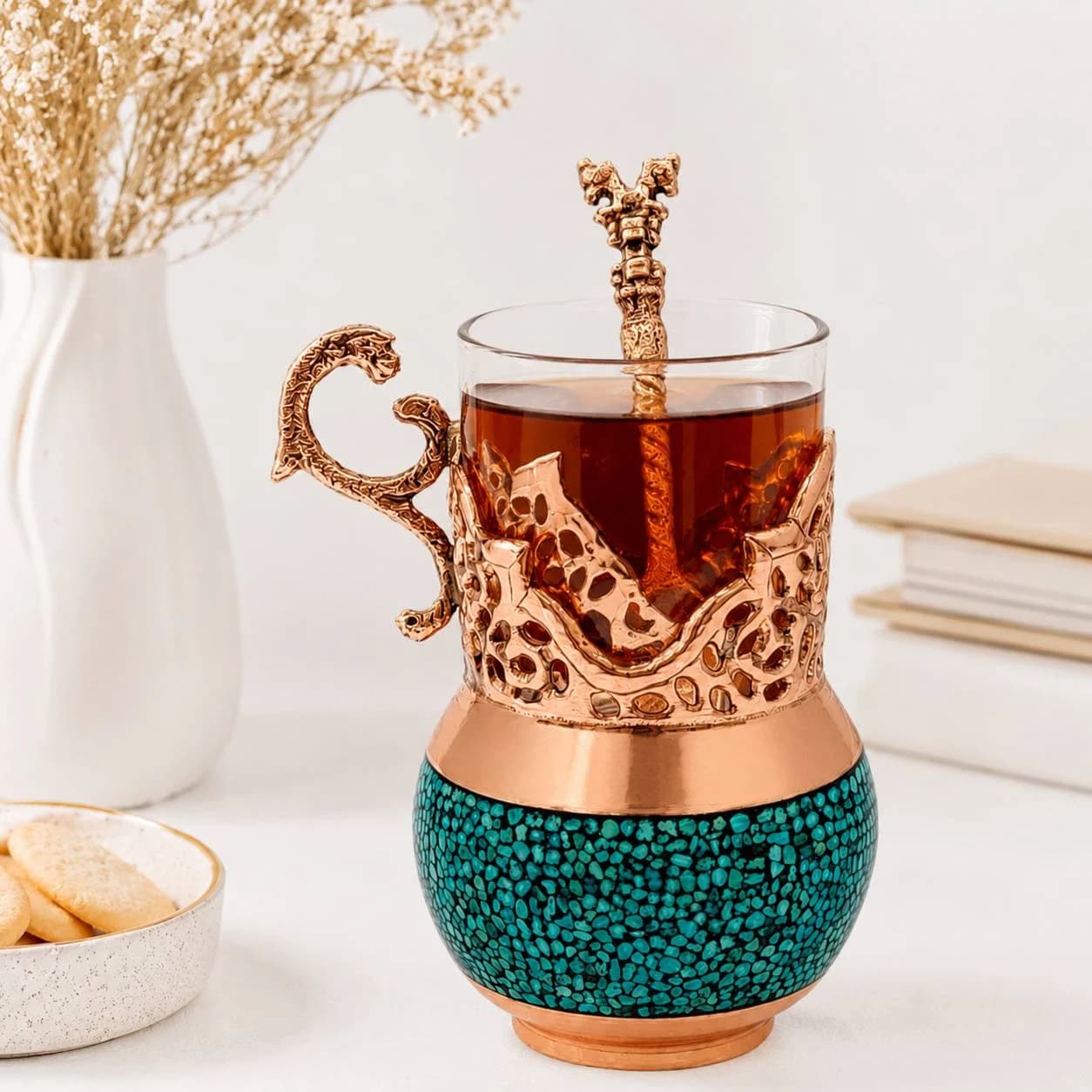 سرویس چای خوری فیروزه کوبی کد۱۰ — تصویر ۳
