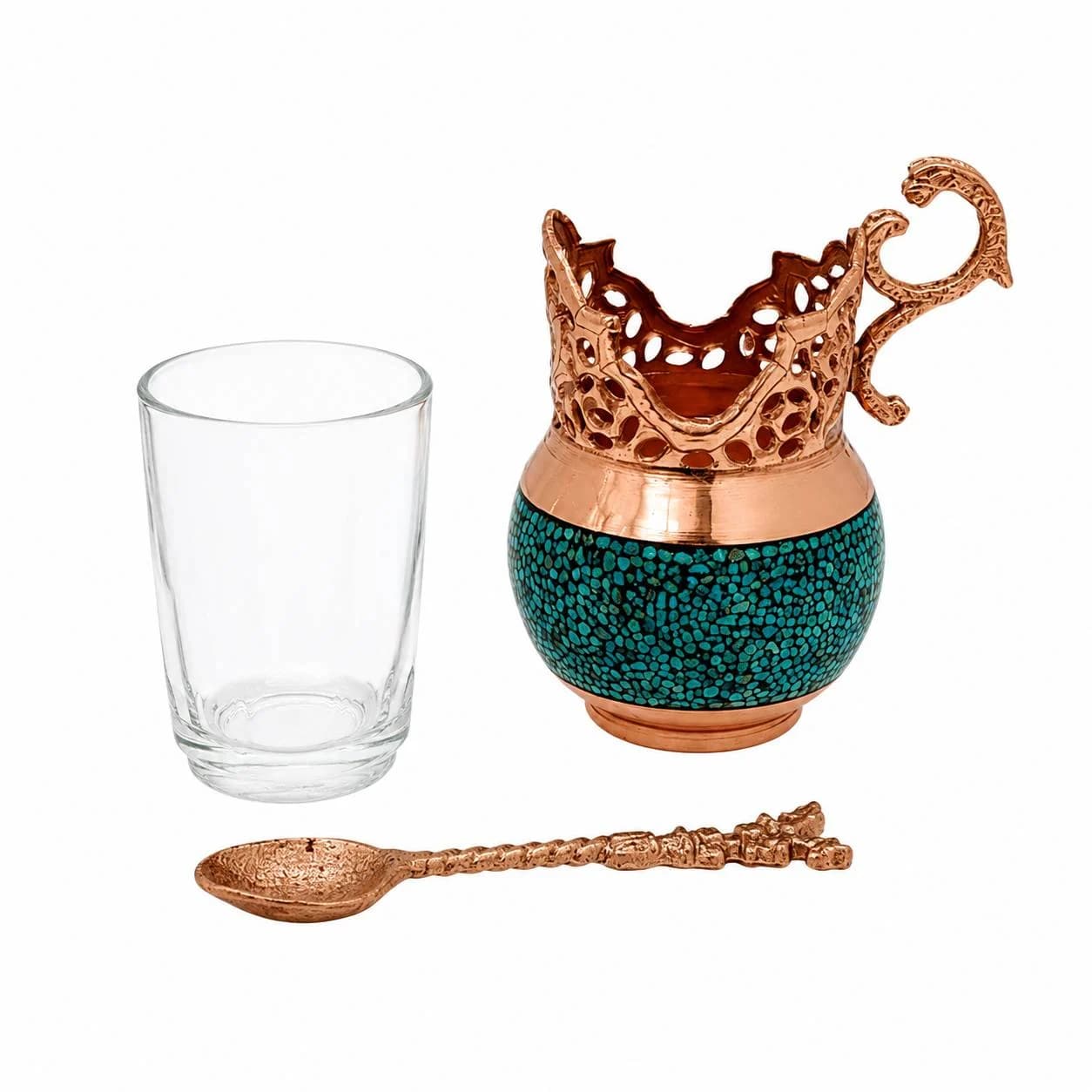 سرویس چای خوری فیروزه کوبی کد۱۰ — تصویر ۴