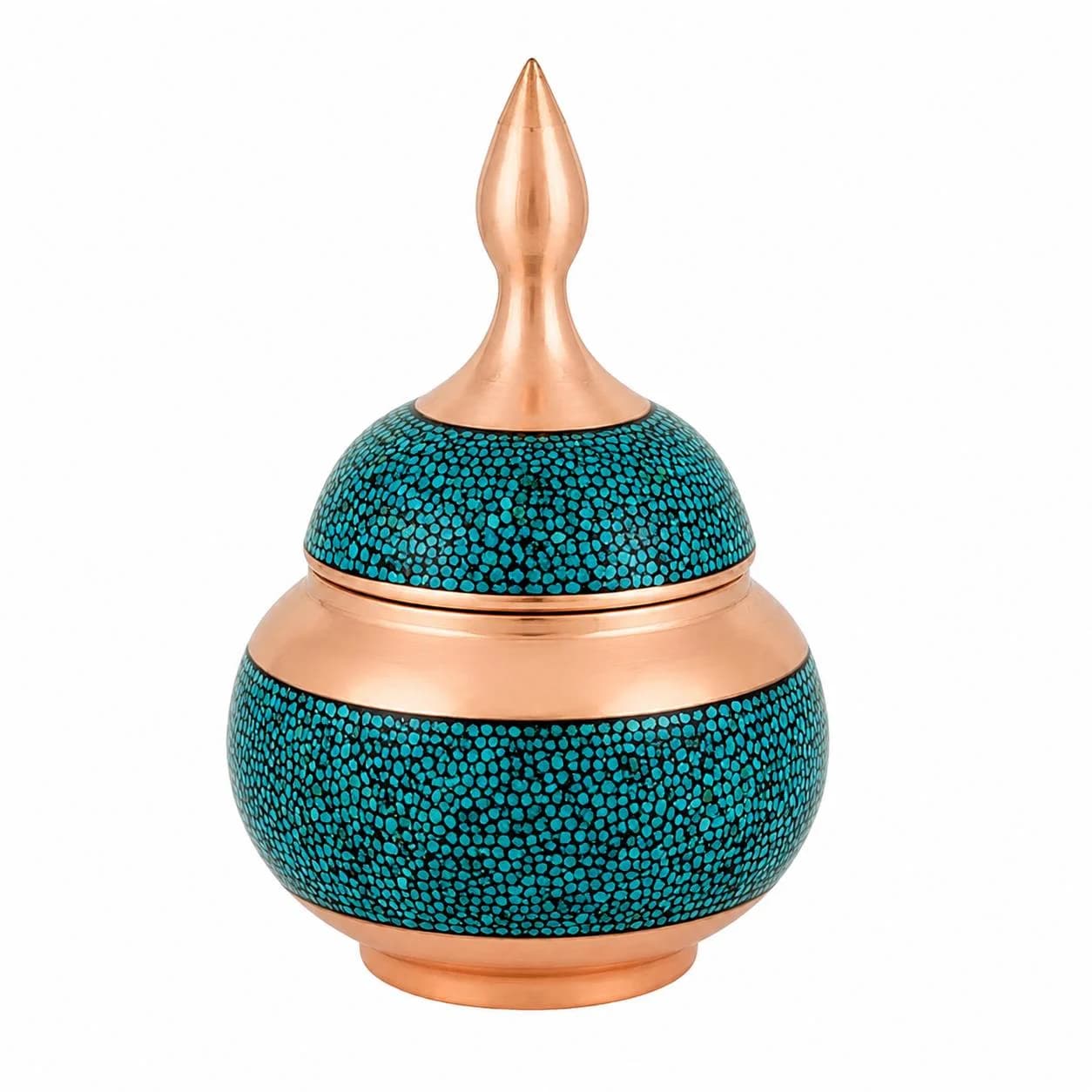 قندان فیروزه کوبی (ارتفاع 15 سانتی متر) — تصویر ۸