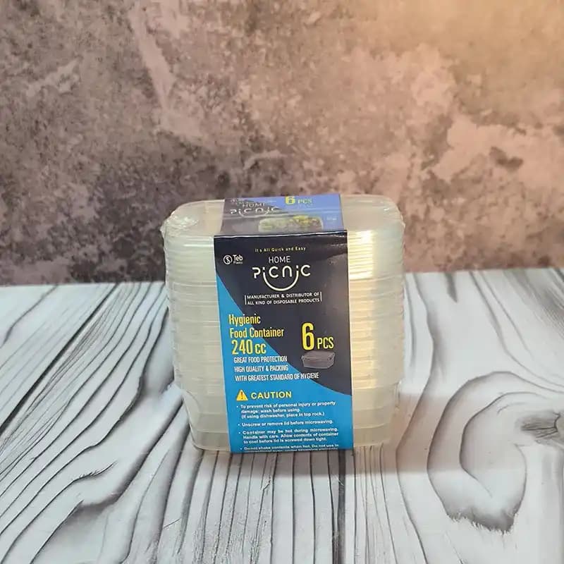 ظرف ماکروویو 240cc پیکنیک 6 عددی