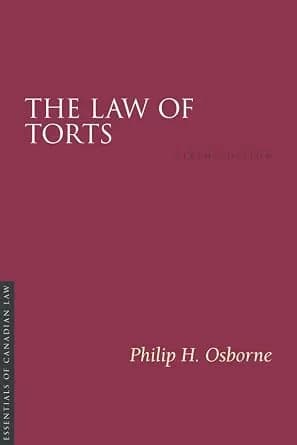 و دانلود نسخه کامل کتاب زبان اصلی The Law of Torts, 6/e (Essentials of Canadian Law) PDF | دانلود کتاب خارجی