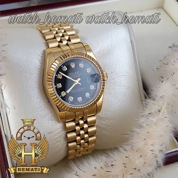 ساعت زنانه رولکس دیت جاست Rolex Datejust RODJL106 طلایی — تصویر ۵