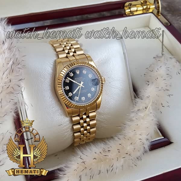 ساعت زنانه رولکس دیت جاست Rolex Datejust RODJL106 طلایی — تصویر ۳