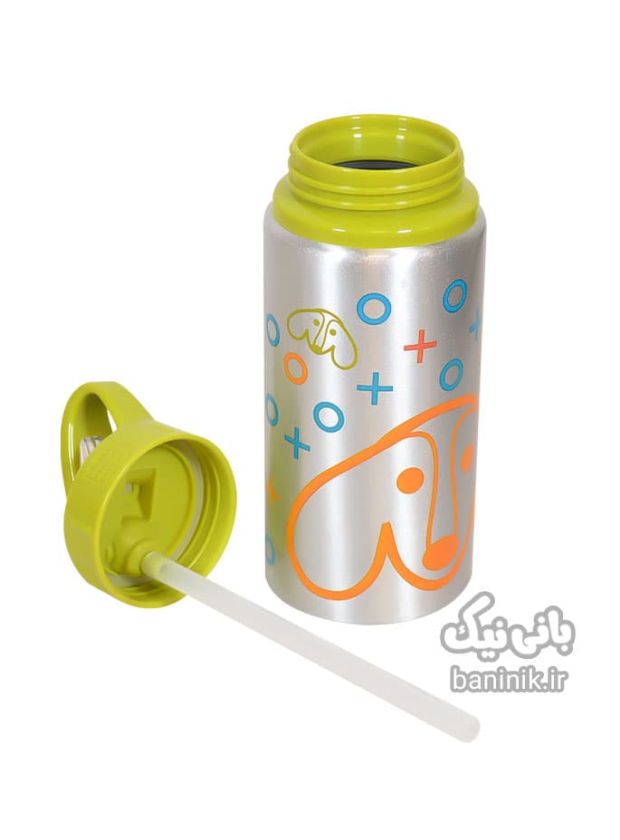 قمقمه نی دار استیل اوپس سری سگ Oops Steel Bottle — تصویر ۲
