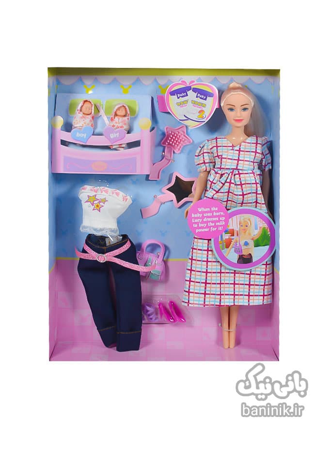 ست اسباب بازی عروسک باربی دفا لوسی سری احساس مادری Barbie Defa Lucy — تصویر ۲