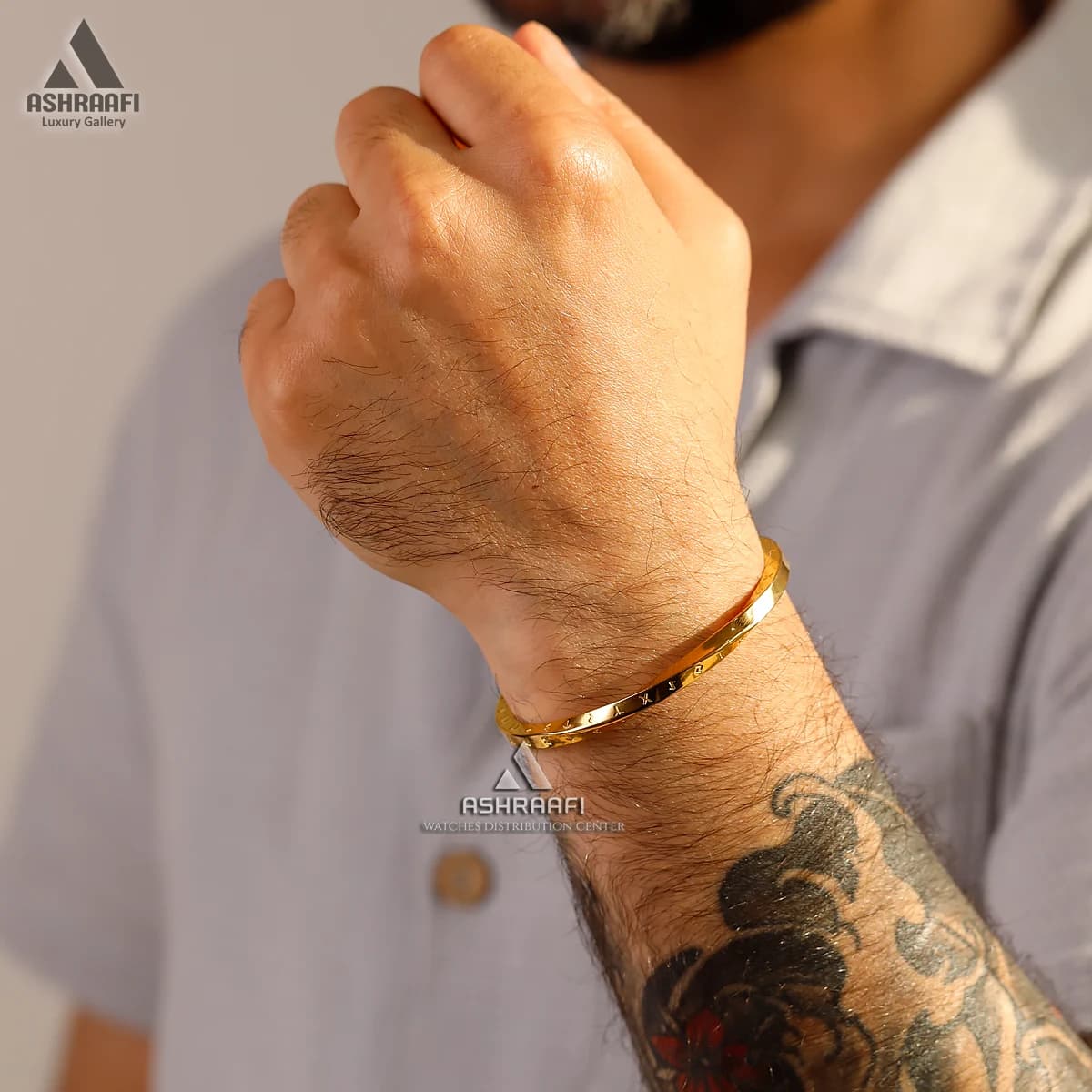 دستبند مردانه Gold Bracelet M02 — تصویر ۵