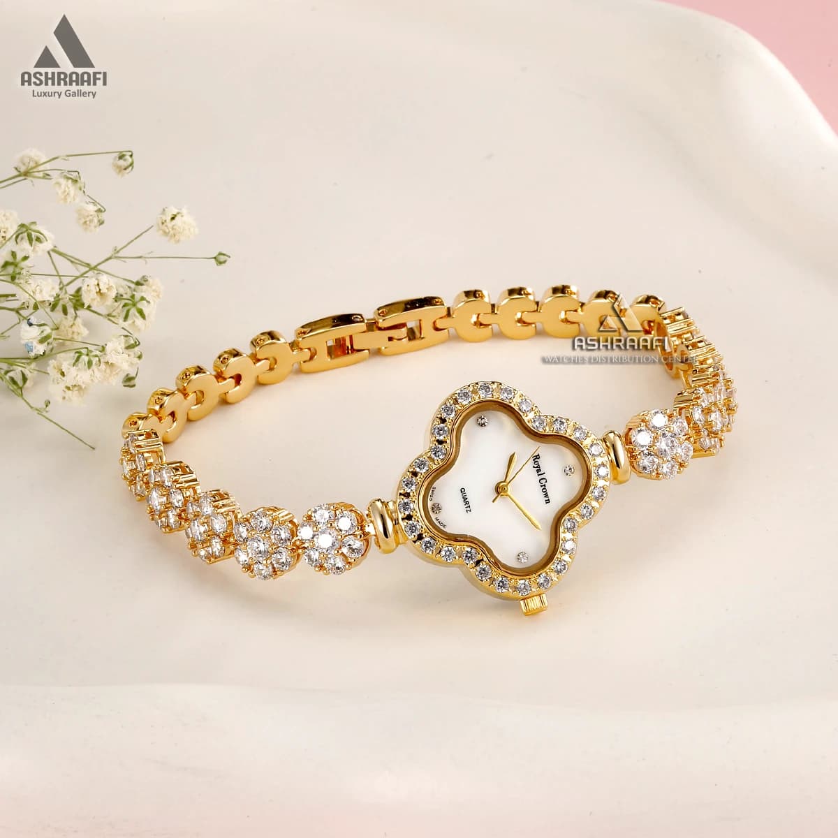 ساعت زنانه فول نگین Royal Crown 9247G — تصویر ۴