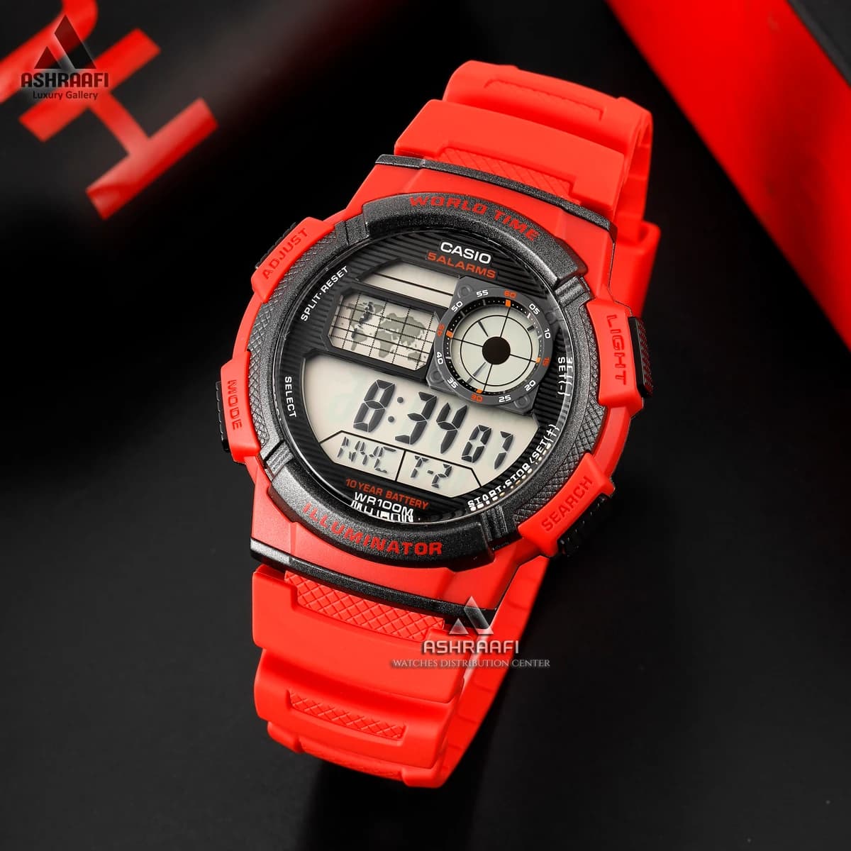 ساعت کاسیو قرمز Casio AE-1000W-4AV — تصویر ۲