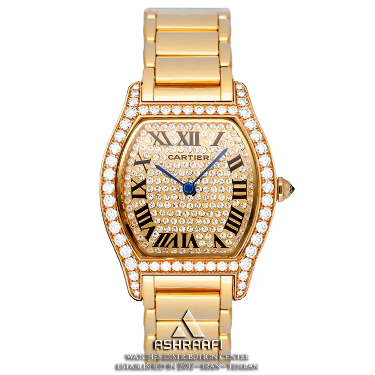 ساعت زنانه کارتیه نگین دار Cartier Diamond G77