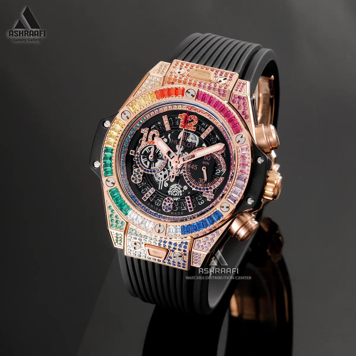 ساعت هابلوت نگین دار Hublot Big Bang Unico Rainbow — تصویر ۲