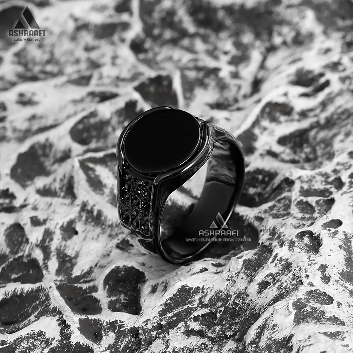 انگشتر مشکی مردانه Men Ring KD1 — تصویر ۲