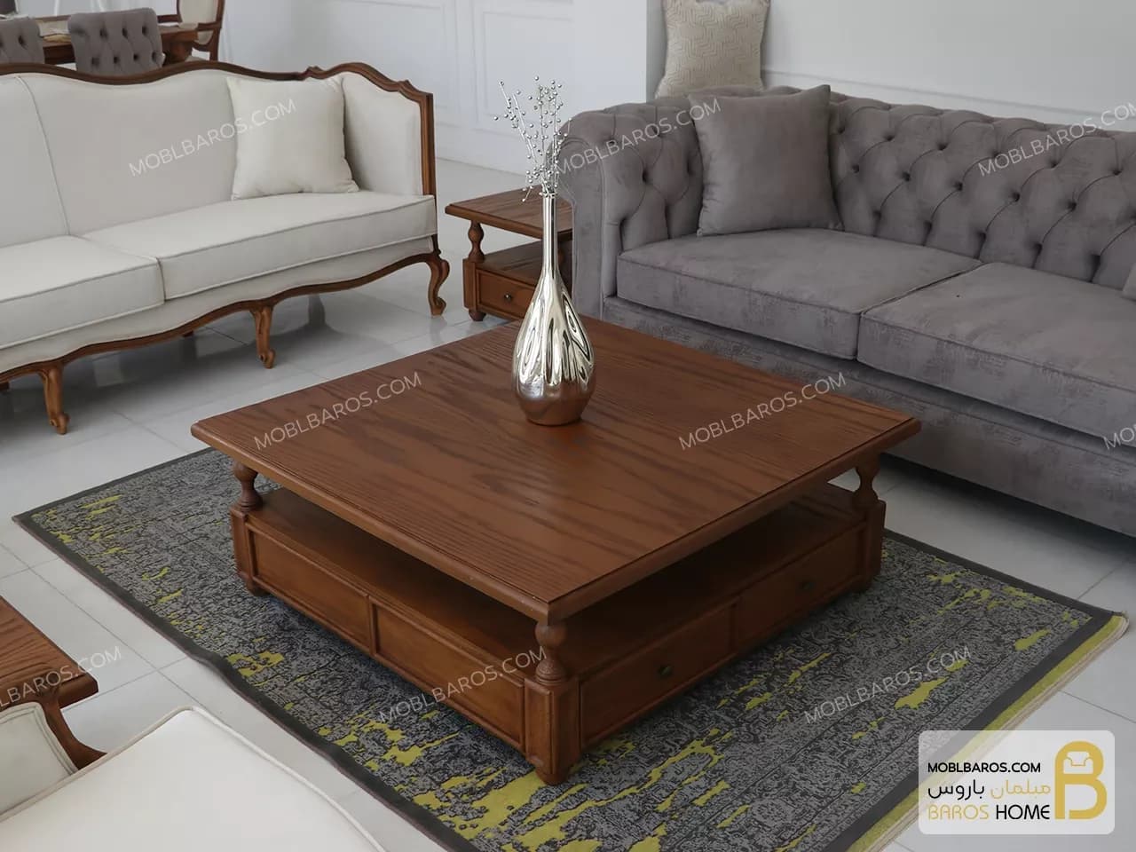 ست مبلمان ترکیبی گندم و چستر — تصویر ۴