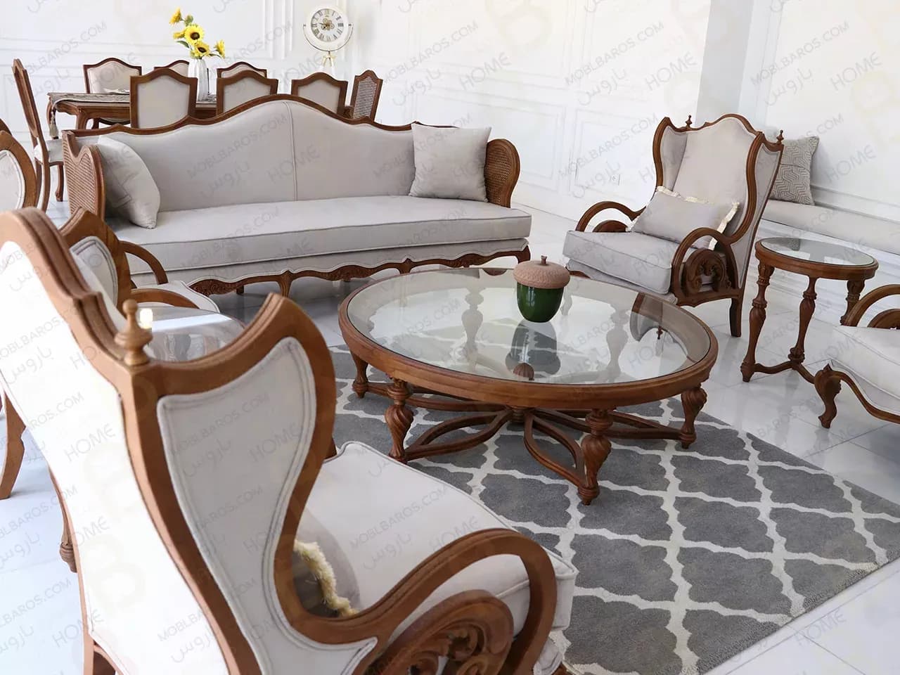 ست مبلمان کینگ با تکیهای کویین